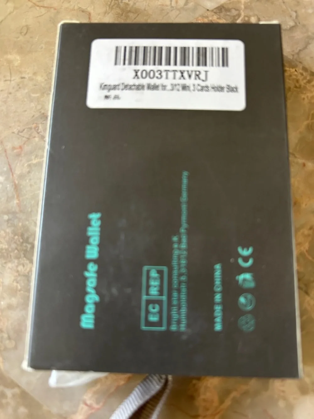 Magsafe Wallet - Black with Teal Text